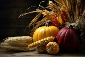 Herbst Komposition mit Kopieren Raum ai generativ foto