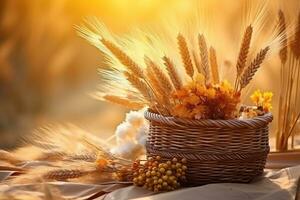 Herbst Komposition mit Kopieren Raum ai generativ foto