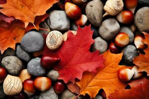 Herbst Komposition mit Kopieren Raum ai generativ foto