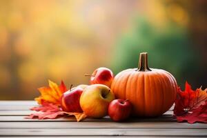 Herbst Komposition mit Kopieren Raum ai generativ foto