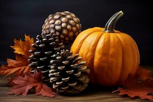 Herbst Komposition mit Kopieren Raum ai generativ foto