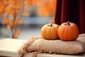 Herbst Komposition mit Kopieren Raum ai generativ foto