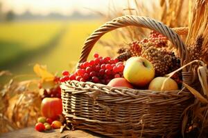 Herbst Komposition mit Kopieren Raum ai generativ foto