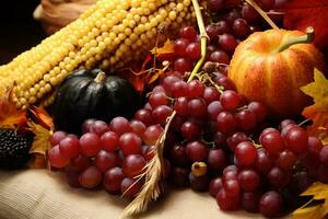 Herbst Komposition mit Kopieren Raum ai generativ foto