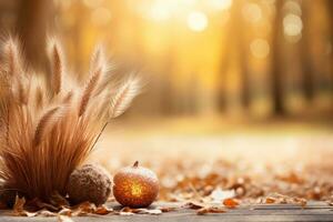 Herbst Komposition mit Kopieren Raum ai generativ foto