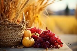 Herbst Komposition mit Kopieren Raum ai generativ foto