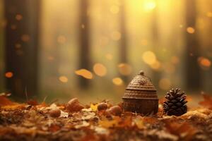 Herbst Komposition mit Kopieren Raum ai generativ foto