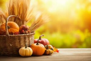 Herbst Komposition mit Kopieren Raum ai generativ foto