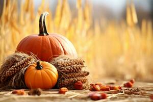 Herbst Komposition mit Kopieren Raum ai generativ foto