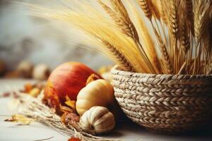 Herbst Komposition mit Kopieren Raum ai generativ foto