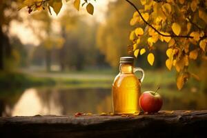 Herbst Komposition mit Kopieren Raum ai generativ foto