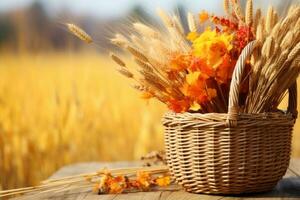 Herbst Komposition mit Kopieren Raum ai generativ foto