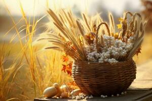 Herbst Komposition mit Kopieren Raum ai generativ foto