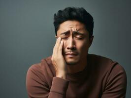 asiatisch Mann emotional dynamisch Gesten ai generativ foto