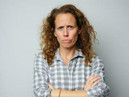 emotional dynamisch Pose 30 Jahr alt Frau ai generativ foto