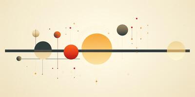 ai generiert. ai generativ. abstrakt geometrisch gestalten runden Poster Galaxis Raum Universum im minimal Stil. Grafik Kunst foto