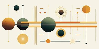 ai generiert. ai generativ. abstrakt geometrisch gestalten runden Poster Galaxis Raum Universum im minimal Stil. Grafik Kunst foto