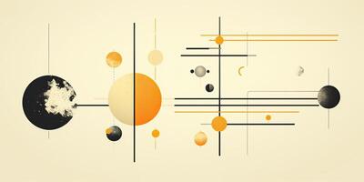 ai generiert. ai generativ. abstrakt geometrisch gestalten runden Poster Galaxis Raum Universum im minimal Stil. Grafik Kunst foto