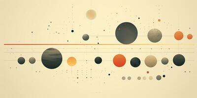 ai generiert. ai generativ. abstrakt geometrisch gestalten runden Poster Galaxis Raum Universum im minimal Stil. Grafik Kunst foto