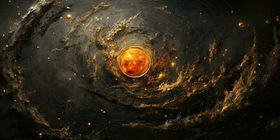 ai generiert. ai generativ. modern minimal Solar- System Galaxis Raum Dekoration abstrakt Hintergrund Poster. Grafik Kunst foto