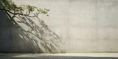 ai generiert. ai generativ. Beton Stein Felsen Mauer mit Baum. einfach minimal Attrappe, Lehrmodell, Simulation Mauer Garten draussen mit Pflanze. Grafik Kunst foto