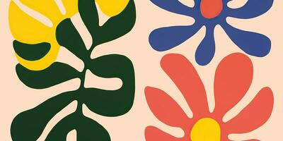 ai generiert. ai generativ. einfach minimal Blumen Pflanzen Muster Textur Hintergrund Dekoration Poster Kunst. Zeichnung Gemälde Öl Bürste Dekor. Grafik Kunst foto