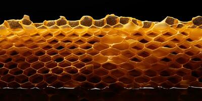 ai generiert. ai generativ. Hexagon Bienenwabe Textur Hintergrund Natur Manvas Attrappe, Lehrmodell, Simulation Design Wachs Dekoration. Grafik Kunst foto