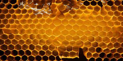 ai generiert. ai generativ. Hexagon Bienenwabe Textur Hintergrund Natur Manvas Attrappe, Lehrmodell, Simulation Design Wachs Dekoration. Grafik Kunst foto