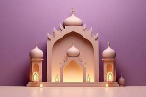 modern islamisch Urlaub Hintergrund Zier Arabisch gemacht mit generativ ai foto