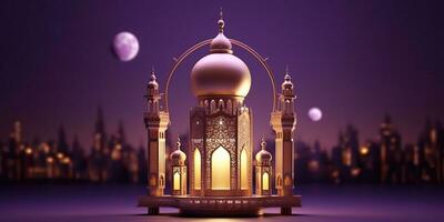 modern islamisch Urlaub Hintergrund Zier Arabisch gemacht mit generativ ai foto
