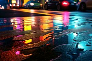 Asphalt Hintergrund im Regen. ai generativ foto
