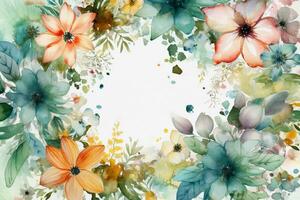 Aquarell Blumen Hintergrund. ai generativ foto