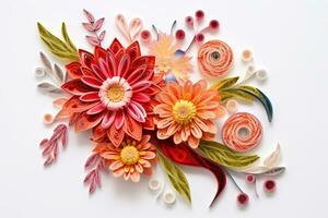 quilling Blumen Kunst. ai generativ foto