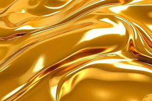 modisch metallisch Gold Flüssigkeit Hintergrund. ai generativ foto
