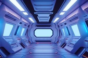 futuristisch Raumschiff Zimmer. ai generativ foto