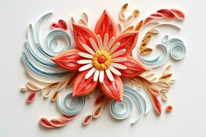 quilling Blumen Kunst. ai generativ foto