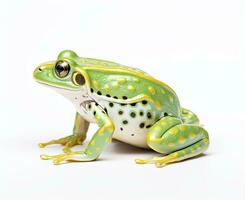 Rana esculenta. Grün europäisch oder Wasser Frosch auf Weiß Hintergrund. erstellt mit generativ ai Technologie. foto