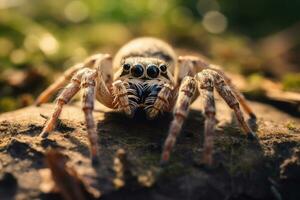 Spinne im Natur, National Erdkunde, breit Leben Tiere. ai generiert. foto