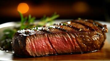 oben Lendenstück Steak ist köstlich Lebensmittel. ai generiert. foto