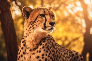 Gepard im Natur, National Erdkunde, breit Leben Tiere. ai generiert. foto