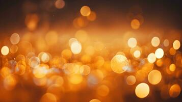 golden Hintergrund mit verwischen funkeln Gold Bokeh, ai generiert foto