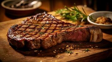 Porterhouse Steak ist ein köstlich Lebensmittel. ai generiert. foto