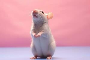sehr süß Ratte im Natur, National Erdkunde, breit Leben Tiere. ai generiert. foto