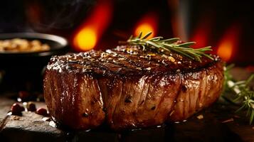 Lendenstück Steak ist ein köstlich Lebensmittel. ai generiert. foto