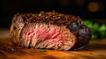 Tri-Tip von runden Steak ist köstlich Lebensmittel. ai generiert. foto