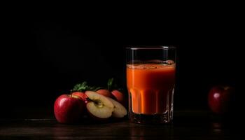 organisch Obst Cocktail, ein erfrischend Sommer- Snack generiert durch ai foto