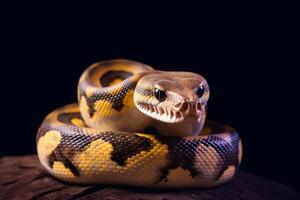 süß Ball Python im Natur, National Erdkunde, breit Leben Tiere. ai generiert. foto