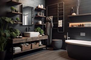 ai generativ Foto von ein Luxus modern Design Badezimmer