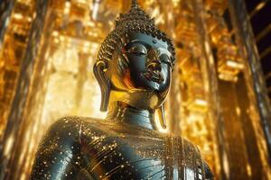 Buddha funkelt und Meditation - - generativ ai foto