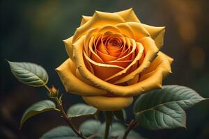 schließen oben von schön Rose Blume auf bunt Hintergrund. ai generativ foto